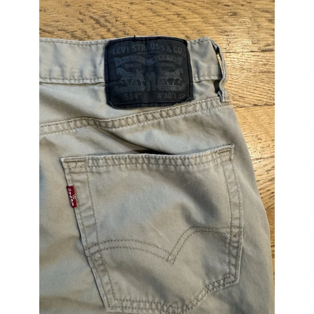 Levi's Men's Straight Slim Fit Beige Light Wash Denim Jeans Mid Rise 5-Pocket